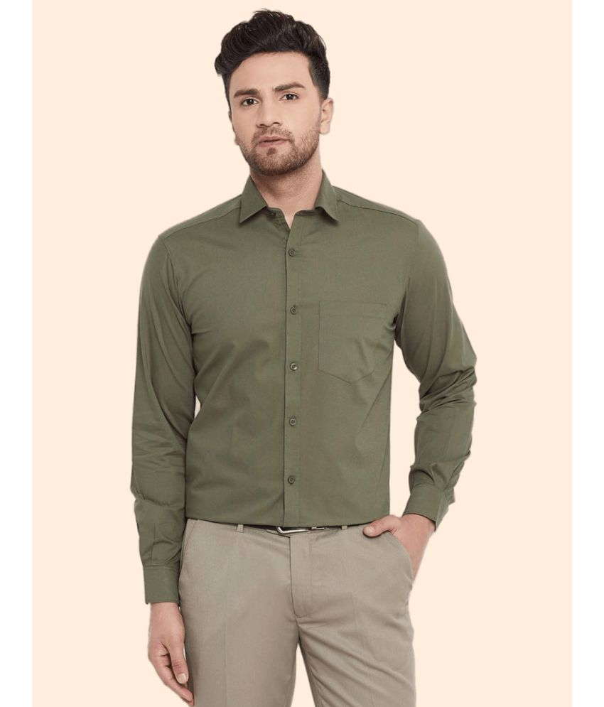     			YUG ART - Olive Cotton Regular Fit Men's Formal Shirt ( Pack of 1 )