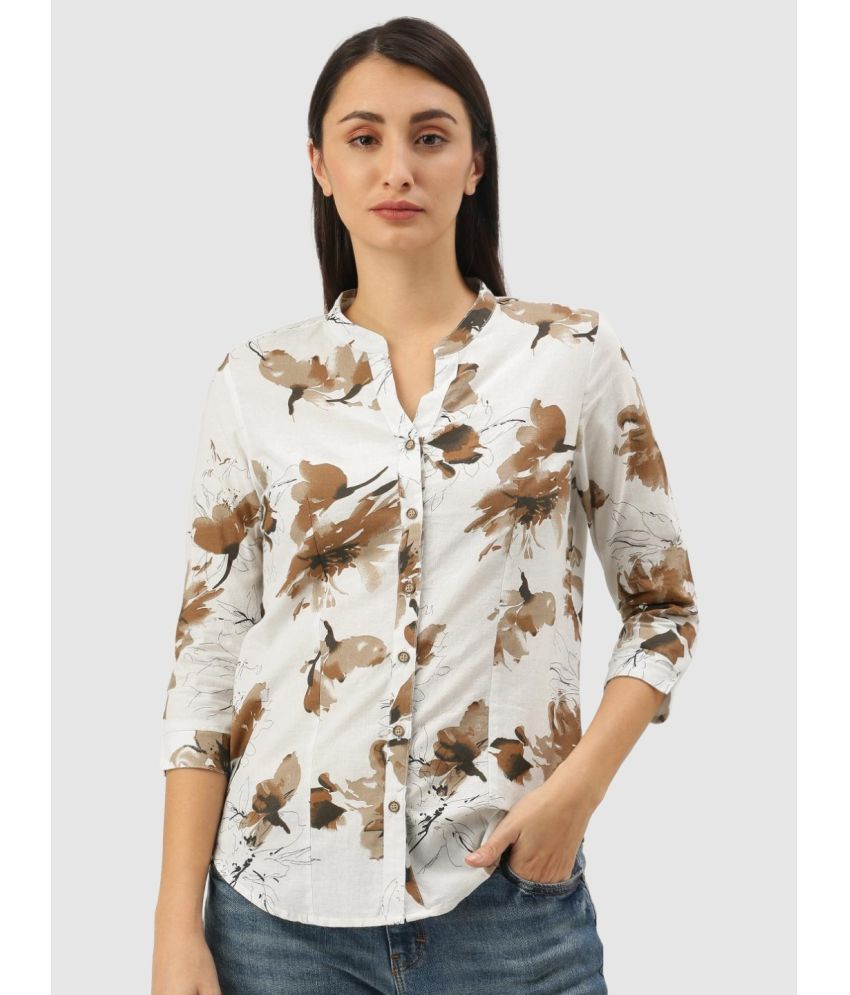     			Bene Kleed - Off White Cotton Blend Women's Shirt Style Top ( Pack of 1 )