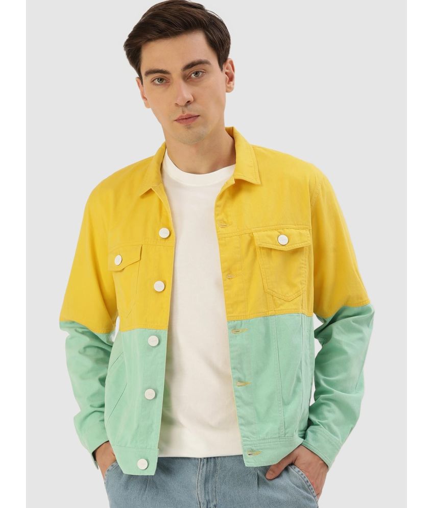     			Bene Kleed - Yellow Cotton Blend Regular Fit Men's Denim Jacket ( Pack of 1 )