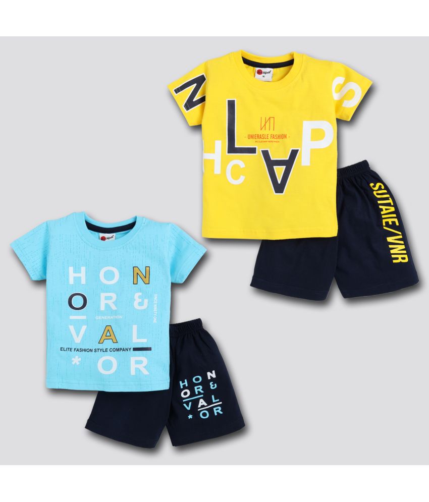     			Mars Infiniti - Yellow Cotton Baby Boy T-Shirt & Shorts ( Pack of 2 )