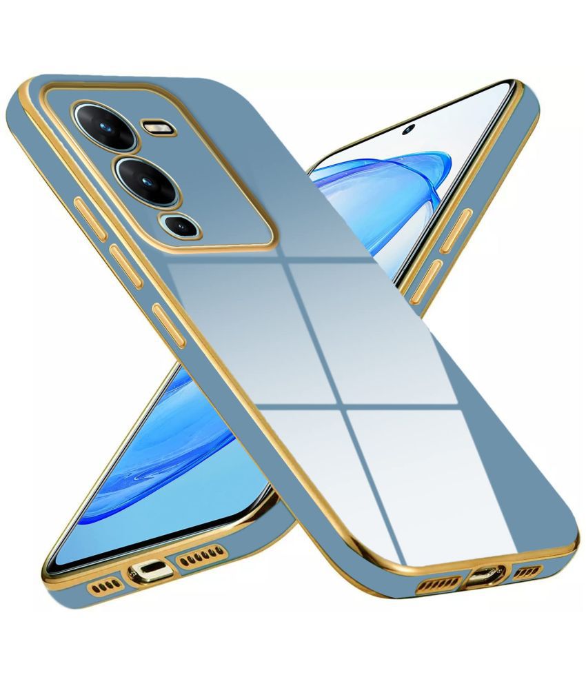     			NBOX - Blue Silicon Plain Cases Compatible For Vivo v25 pro ( Pack of 1 )