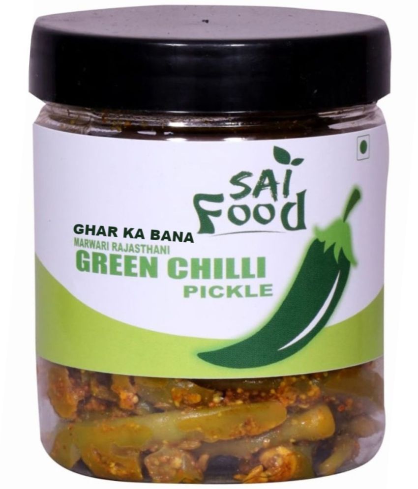     			SAi Food GHAR KA BANA Marwari Rajasthani Athana Green Chilli Pickle| Without Oil| Fresh Achar Pickle 250 g