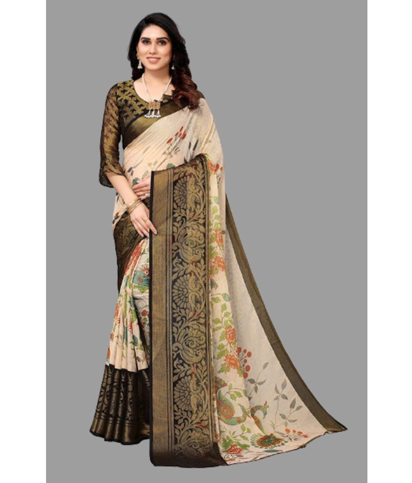     			Sitanjali Lifestyle - Black Brasso Saree With Blouse Piece ( Pack of 1 )