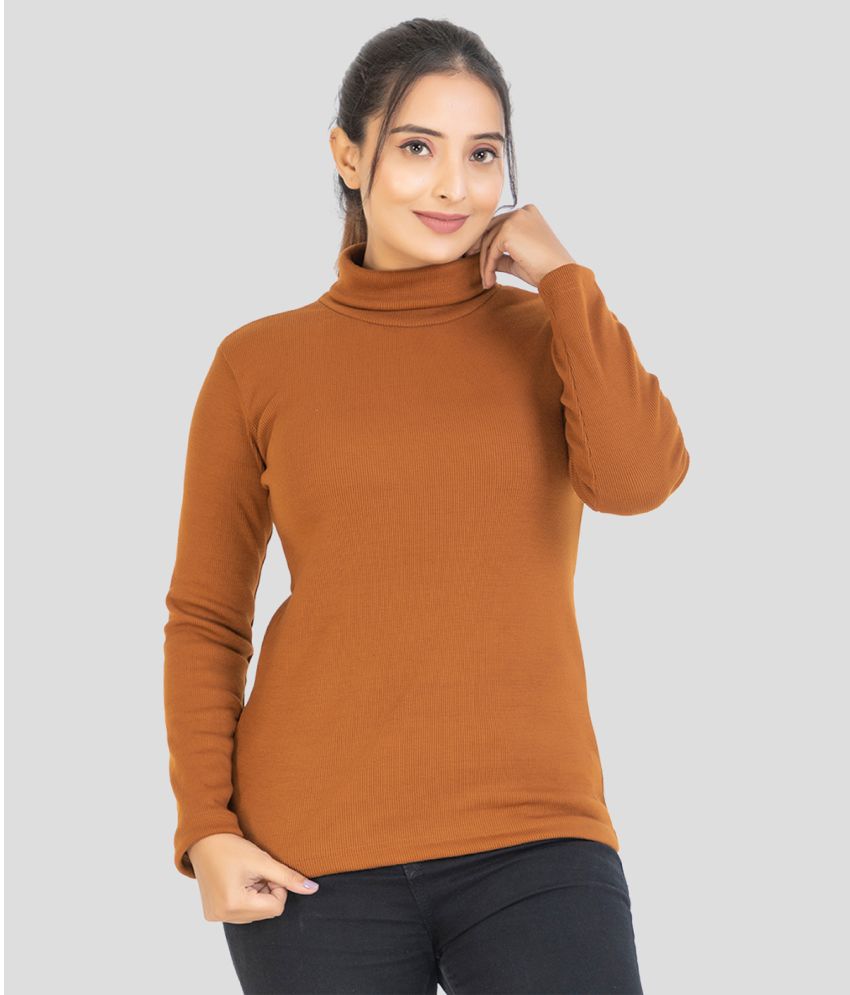     			YHA - Brown Cotton Blend Regular Fit Women's T-Shirt ( Pack of 1 )