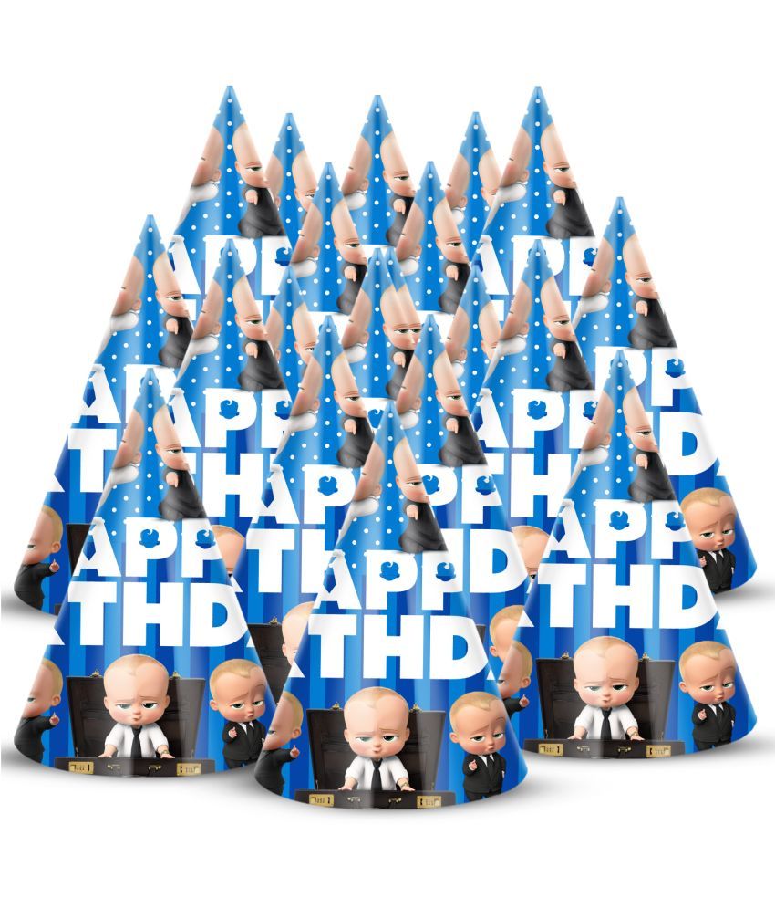     			Zyozi Boss Baby Theme Birthday Party Hats, Happy Birthday Cone Party Hats for Kids Birthday Party - Boss Baby theme Birthday Party Supplies and Decorations (Pack of 20)