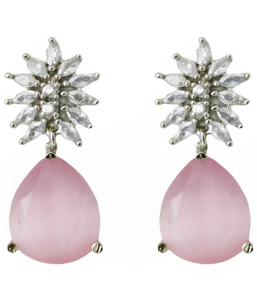     			gilher - Light Pink Danglers Earrings ( Pack of 1 )