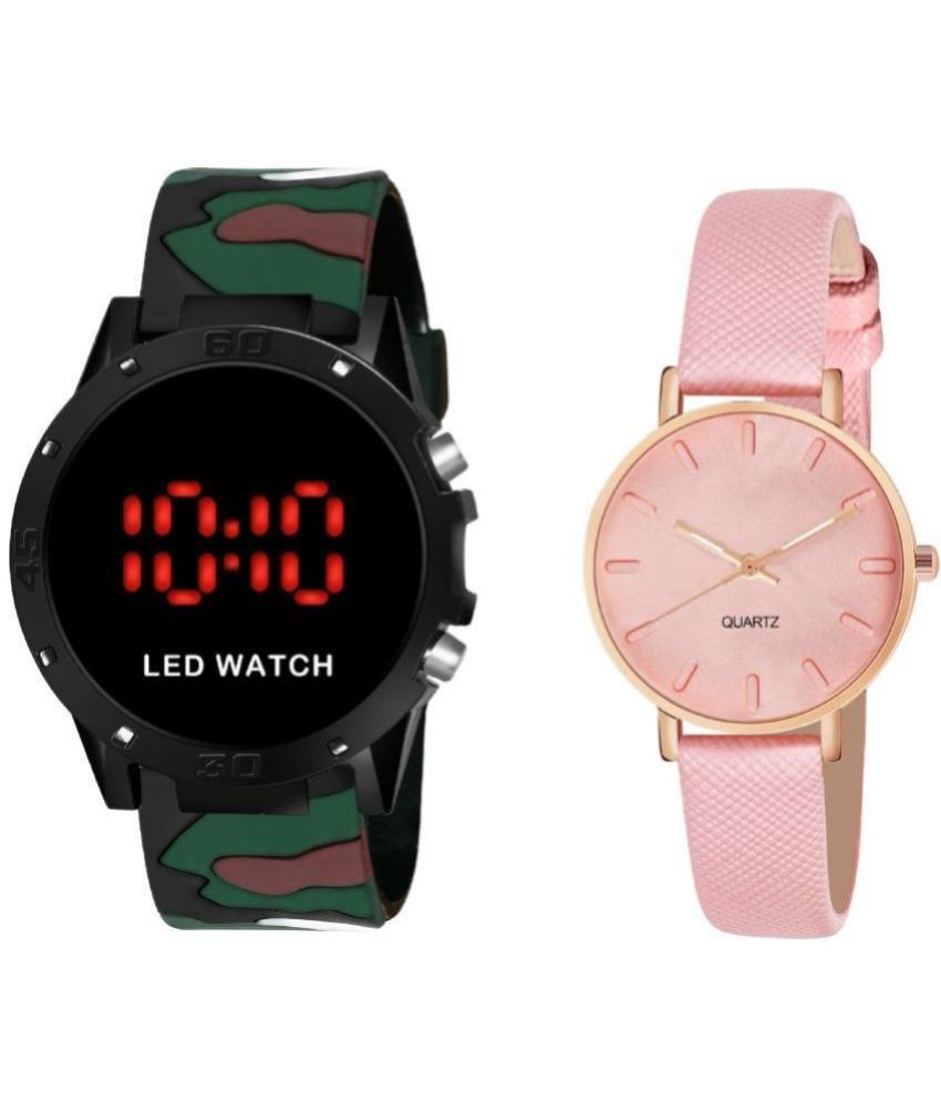     			Cosmic - Multicolor Silicon Analog Couple's Watch