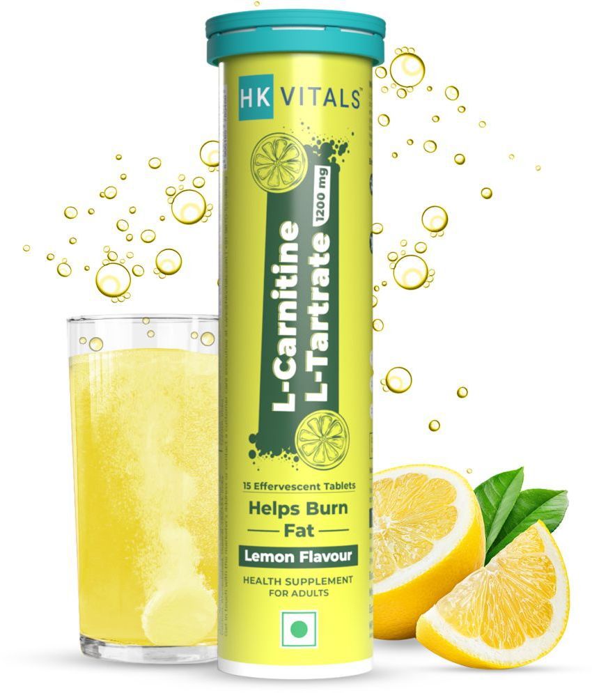 HealthKart HK VITALS L-Carnitine L-Tartrate 1200 mg,Lemon Flavour, 15 Effervescent Tablets