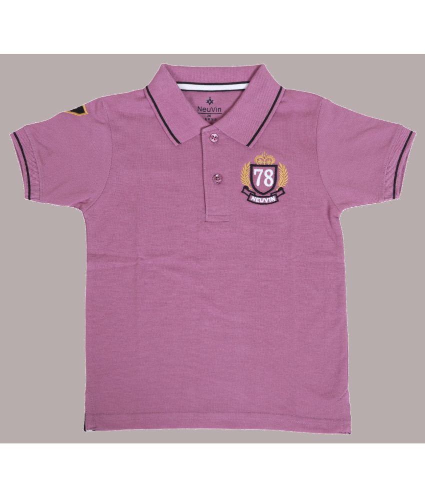     			NEUVIN - Mauve Cotton Blend Boy's Polo T-Shirt ( Pack of 1 )