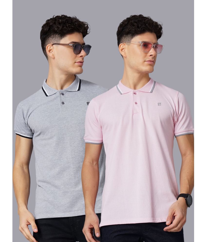     			Paul Street - Multicolor Cotton Slim Fit Men's Polo T Shirt ( Pack of 2 )