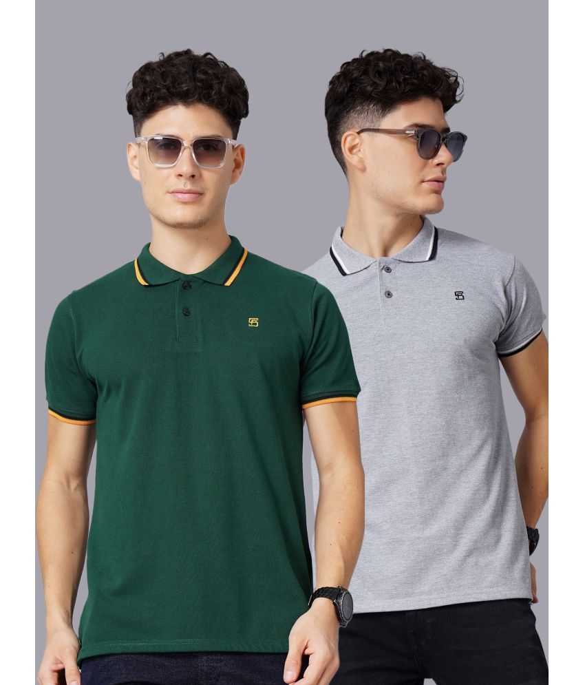     			Paul Street - Multicolor Cotton Slim Fit Men's Polo T Shirt ( Pack of 2 )