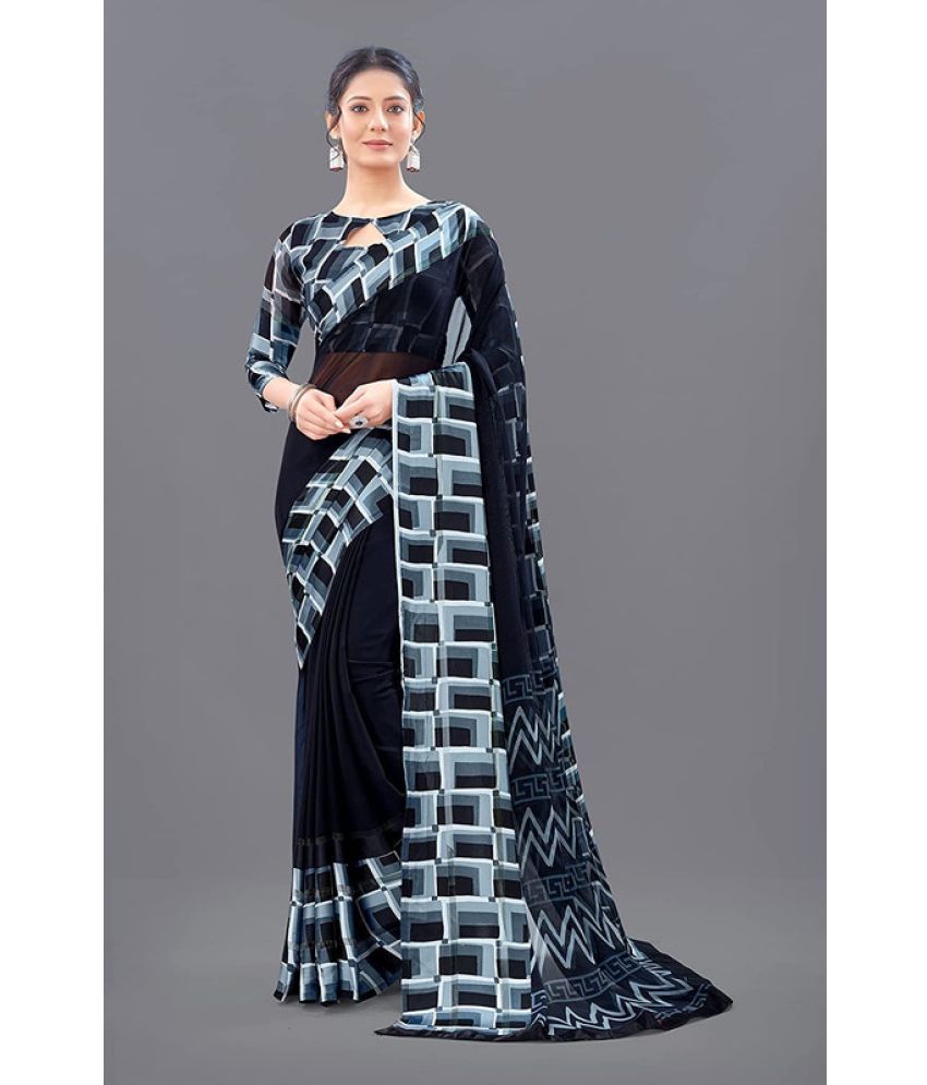     			Sitanjali Lifestyle - Black Georgette Saree With Blouse Piece ( Pack of 1 )