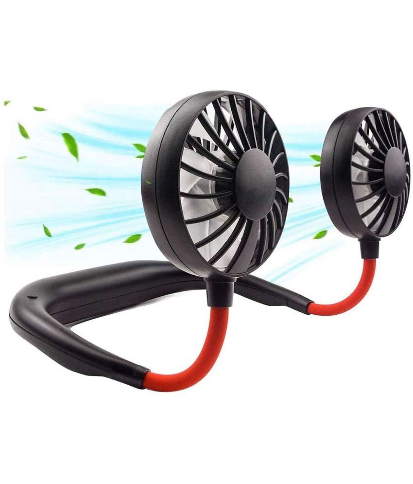     			Hand Free Portable Neckband Fan Hanging Neck Sports Fan USB Rechargeable Personal Wearable Lazy Neck Fan Battery Operated With 3 Level Fan Speed