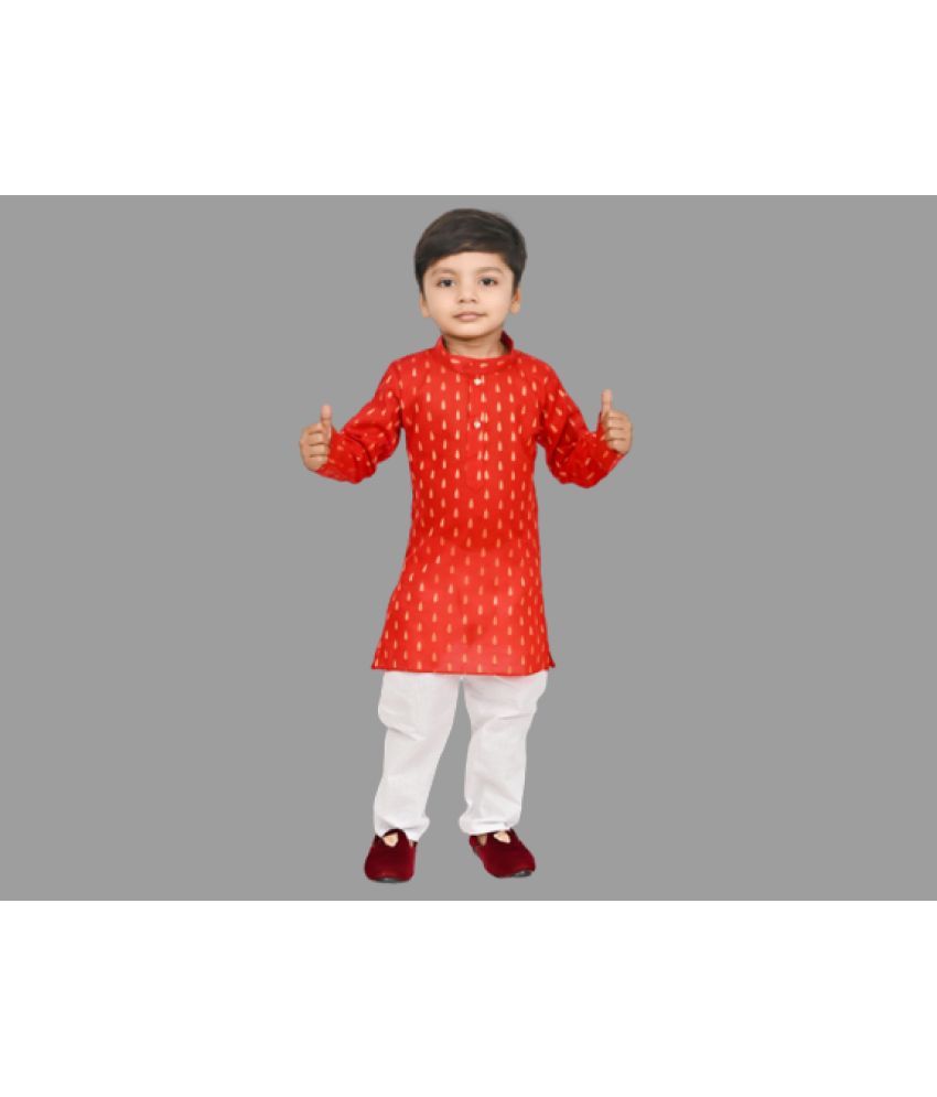     			JCT DRESSES - Red Cotton Boys Kurta Sets ( Pack of 1 )