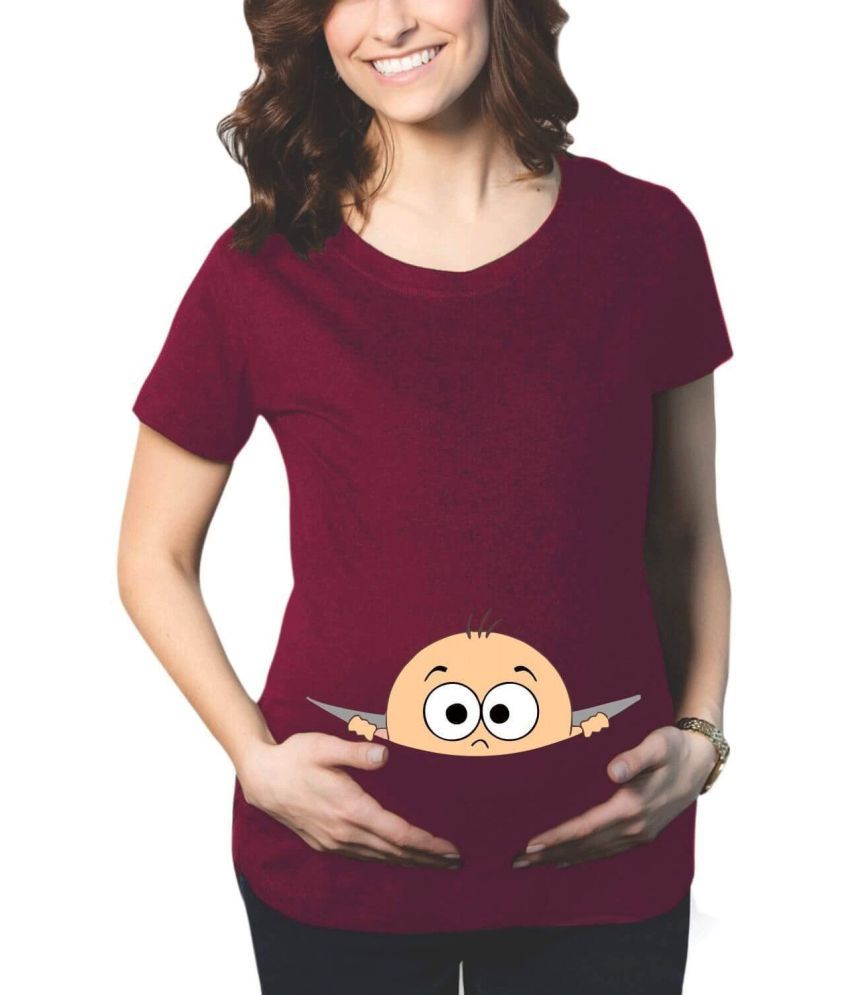     			Jammy Johns Maroon Cotton Maternity Shirts Single