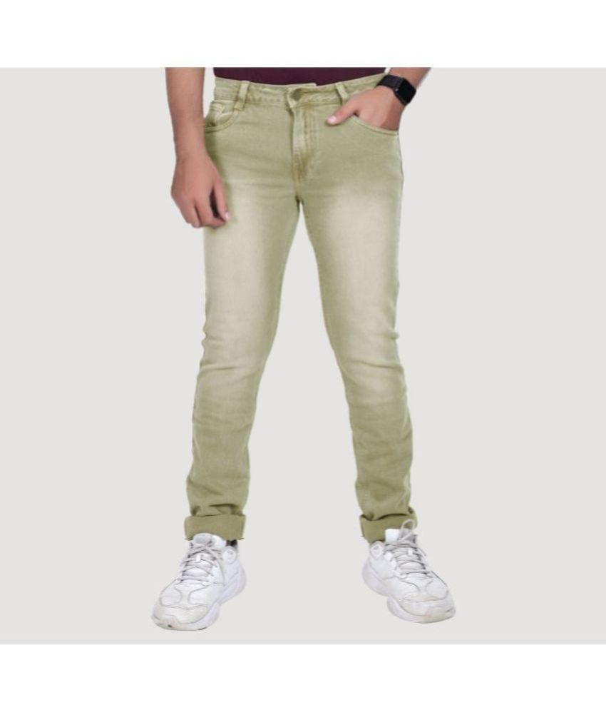 Meghz - Green Denim Slim Fit Men's Jeans ( Pack of 1 )