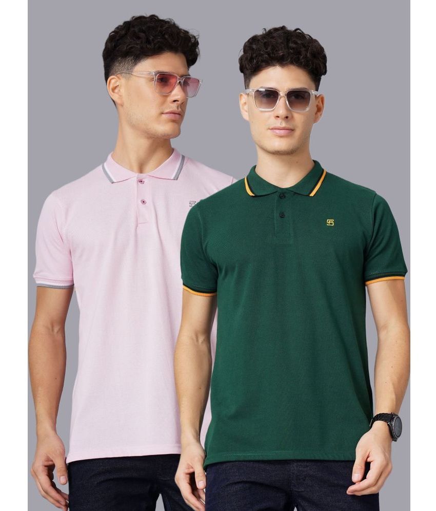     			Paul Street - Multicolor Cotton Slim Fit Men's Polo T Shirt ( Pack of 2 )