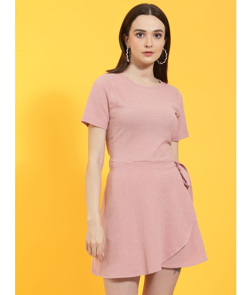 Rigo - Pink Cotton Women's Wrap Dress ( Pack of 1 )