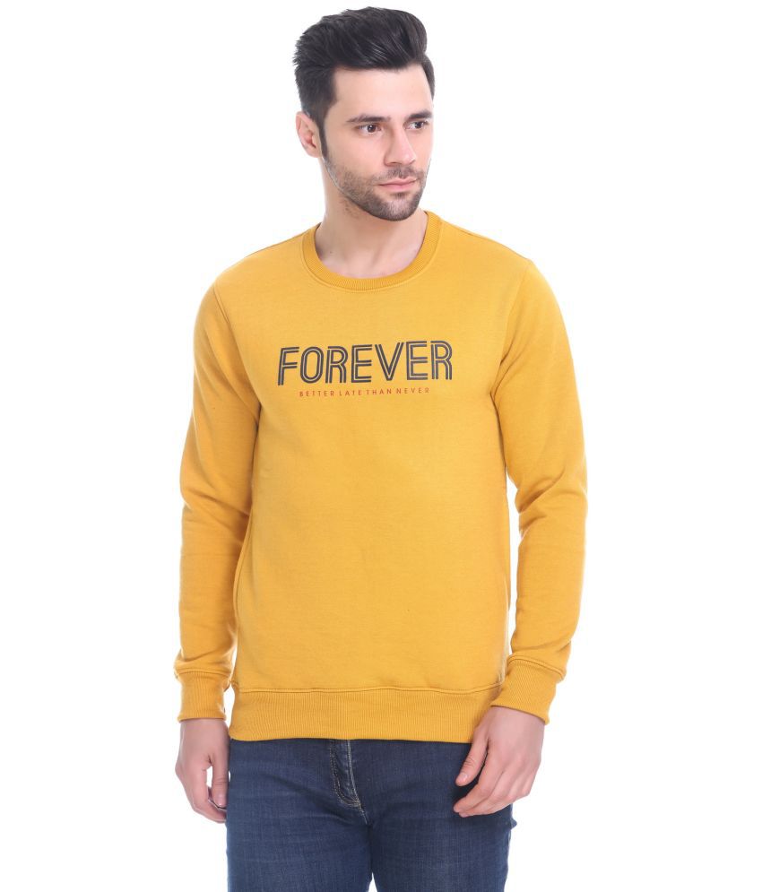     			TK TUCK INN - Yellow Cotton Regular Fit Men's Sweatshirt ( Pack of 1 )