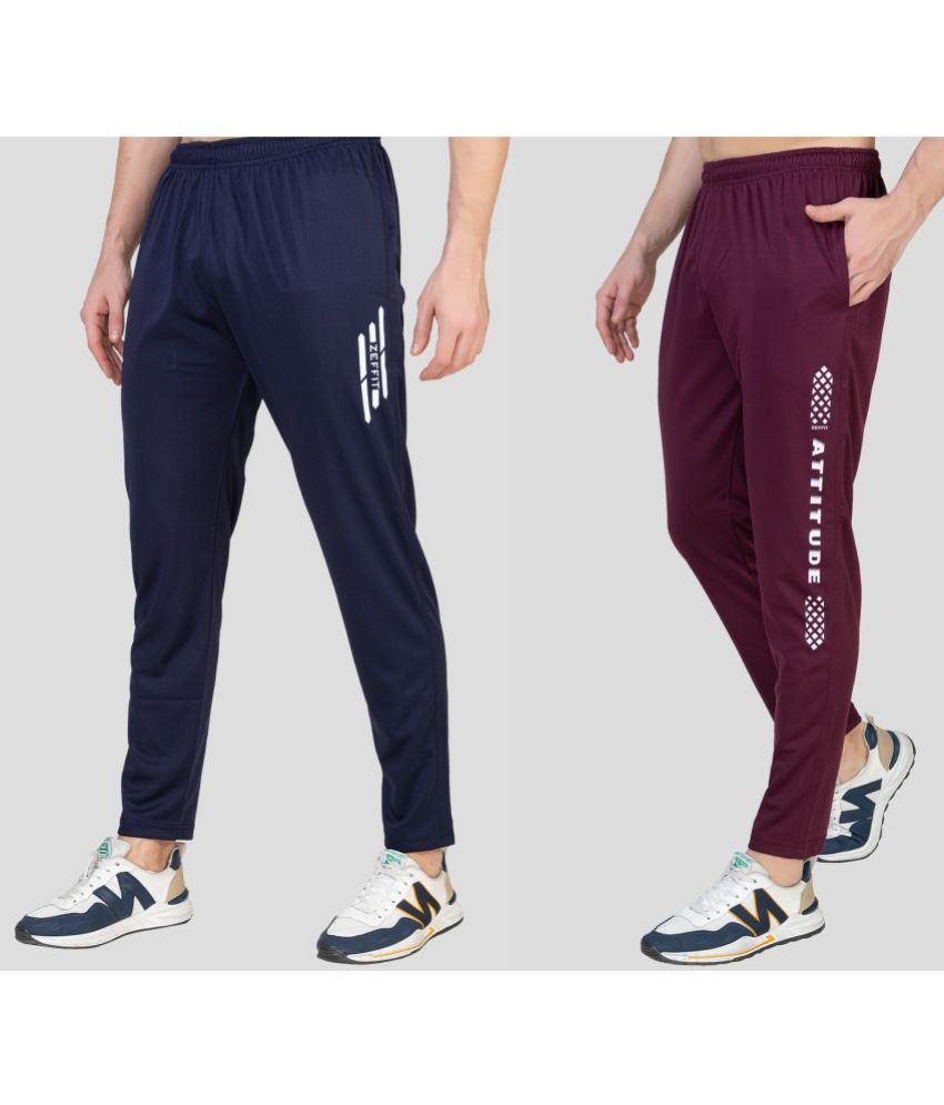     			Zeffit - Multicolor Lycra Men's Trackpants ( Pack of 2 )