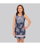 Cutecumber Denim Shift Dress For Girls ( Pack of 1 , Blue )