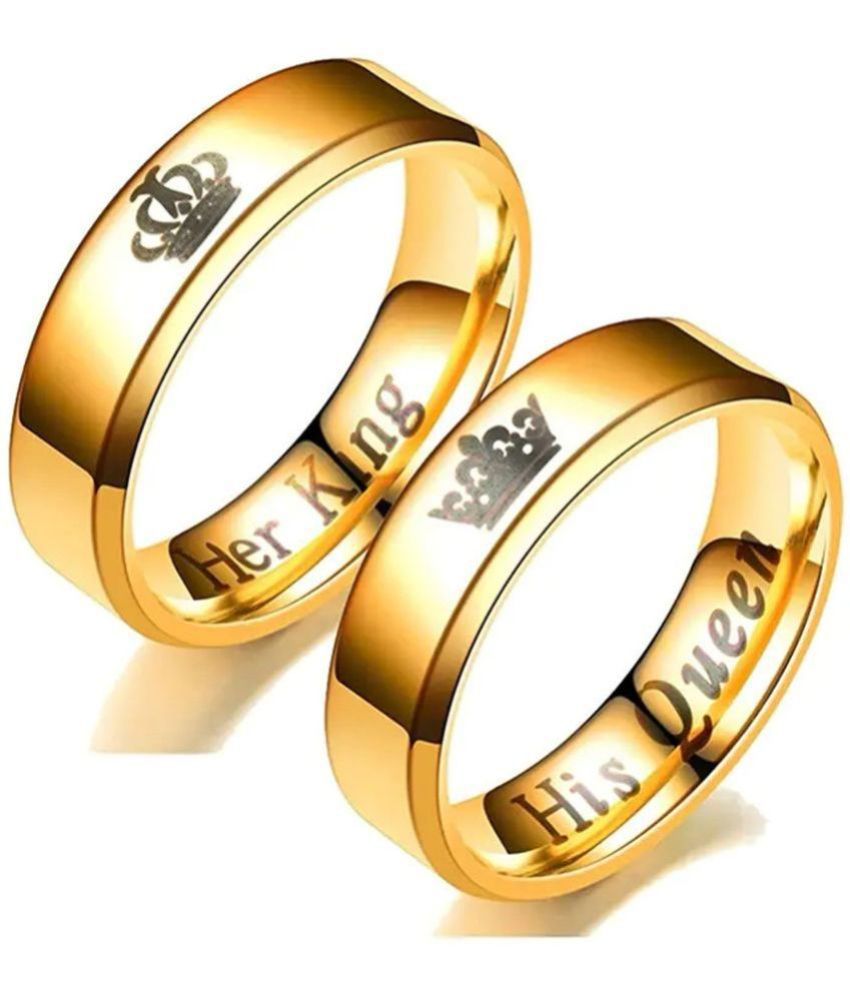     			FASHION FRILL - Gold Couple Ring ( Pack of 2 )