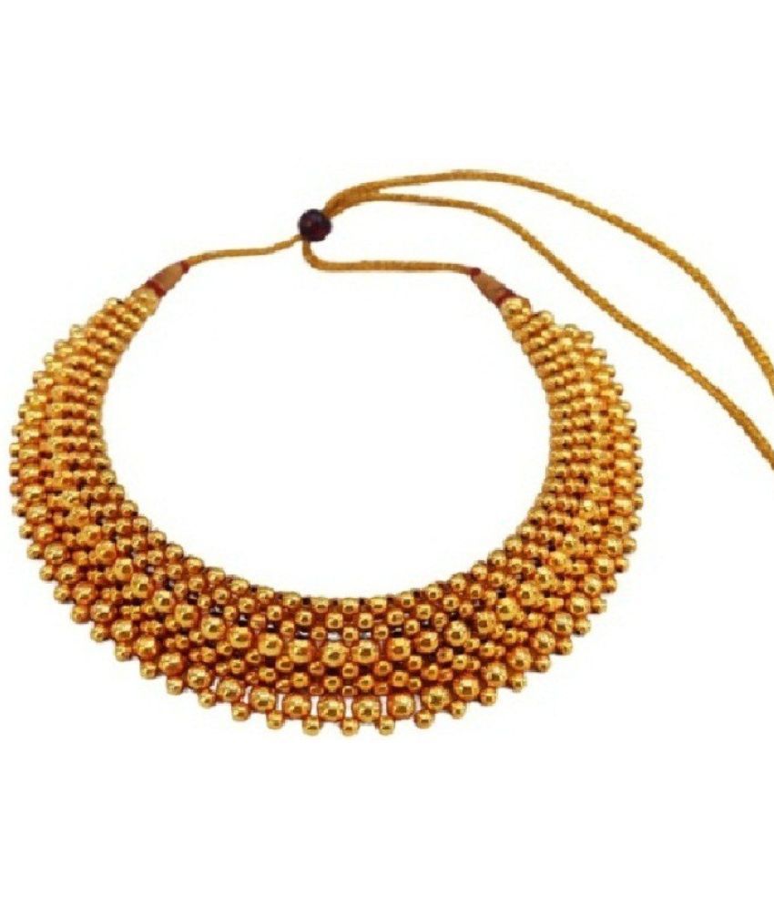     			HEER COLLECTION - Gold Pearls Necklace ( Pack of 1 )