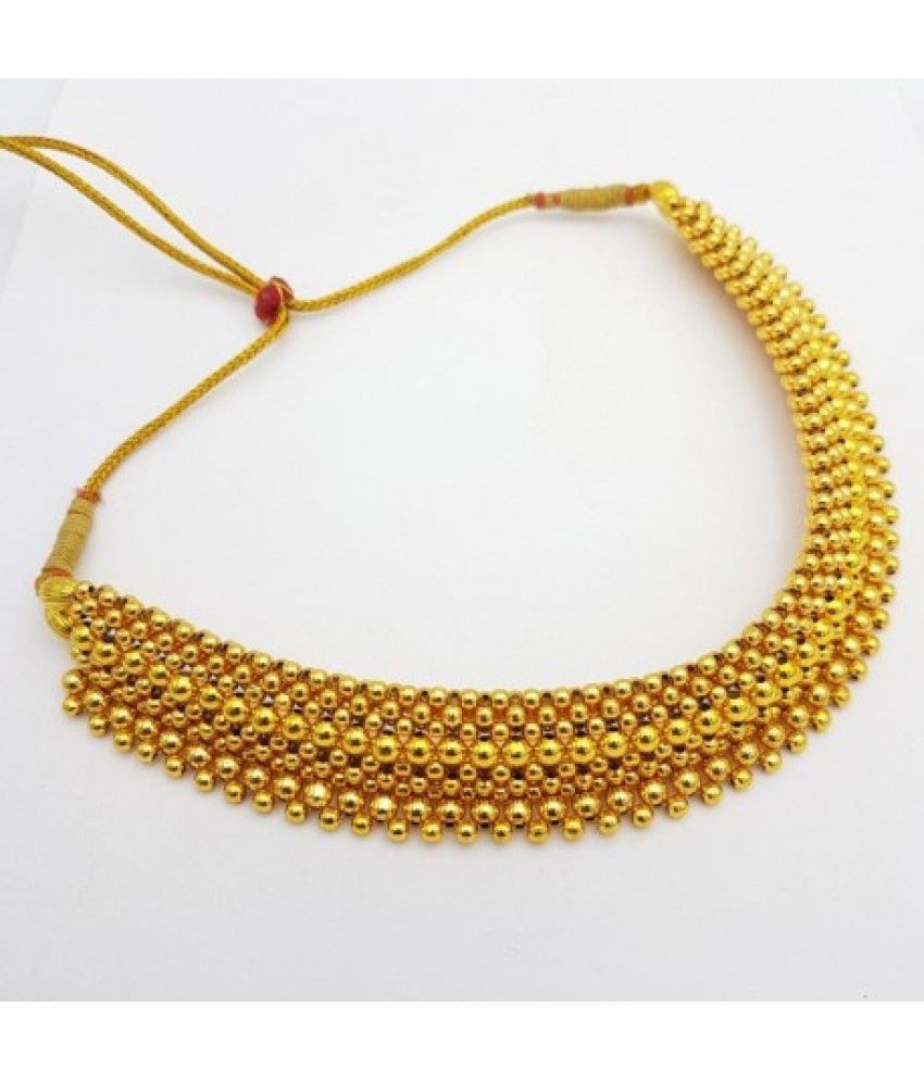     			HEER COLLECTION - Gold Pearls Necklace ( Pack of 1 )