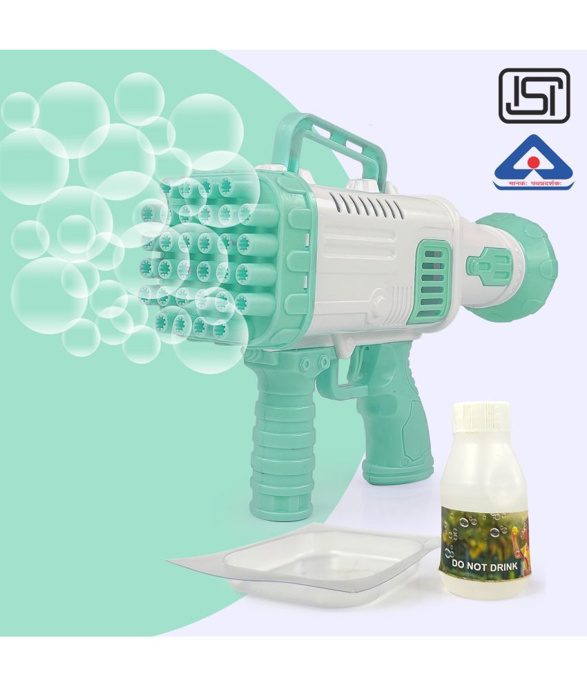     			NHR 32 Hole Electric Gatling Bubble Machine Gun with 100 ML Solution- Bubble Gun, Toy Bubble Maker