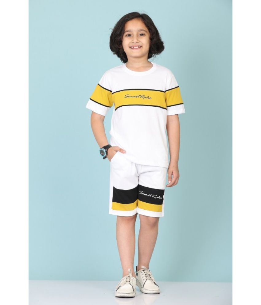     			Rydho - Yellow Cotton Boys T-Shirt & Shorts ( Pack of 1 )
