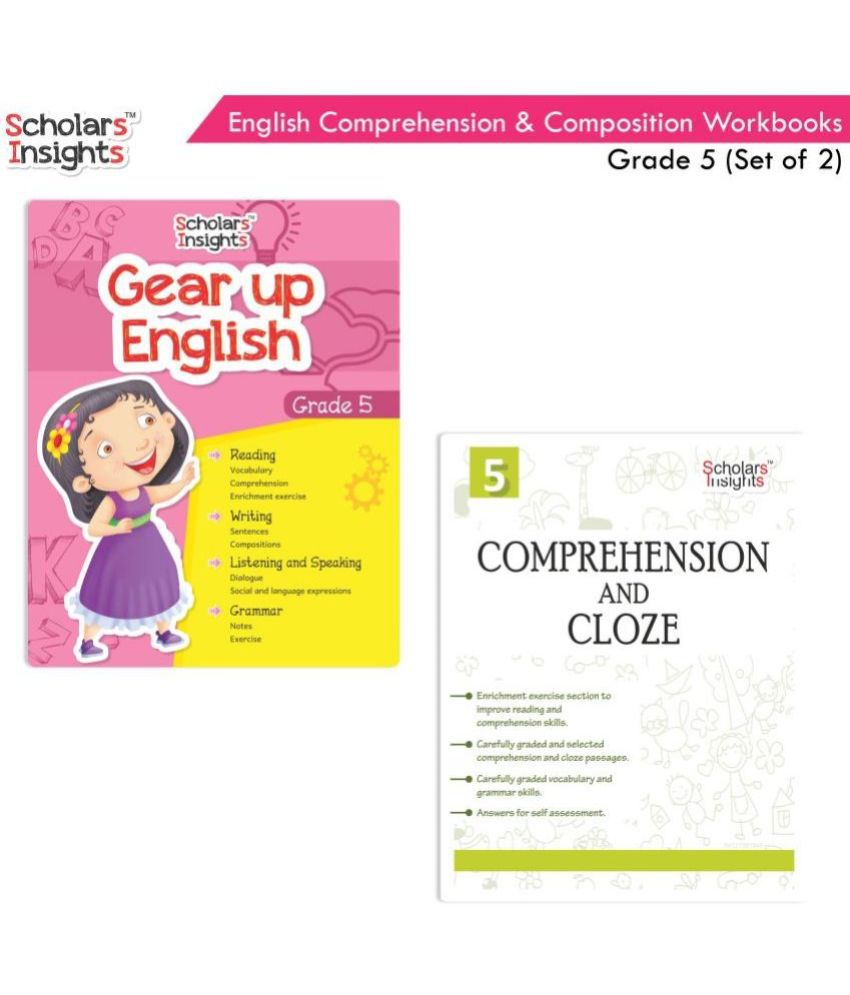     			Scholars Insights Combo Set of Comprehension & Composition English Grammar  Workbooks Grade 5| Set of 2