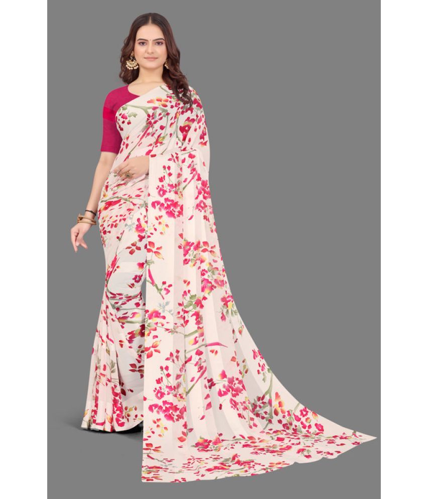     			Sitanjali - Pink Georgette Saree With Blouse Piece ( Pack of 1 )