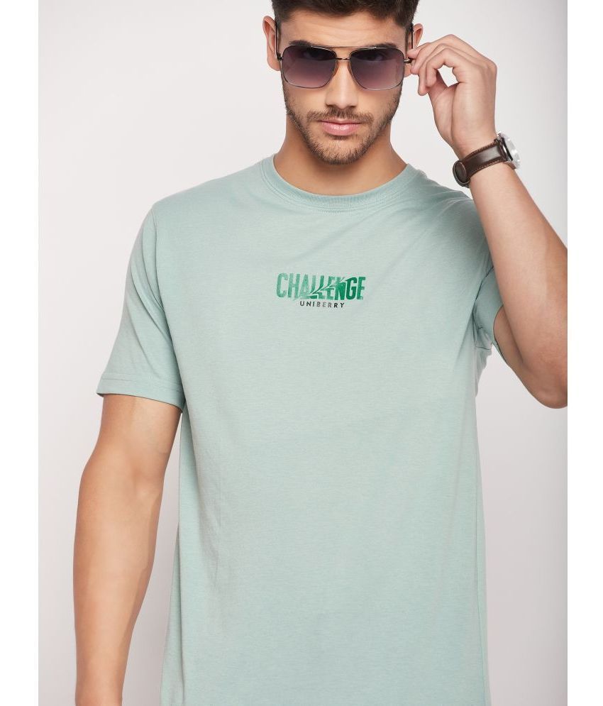     			UNIBERRY - Sea Green Cotton Blend Regular Fit Men's T-Shirt ( Pack of 1 )