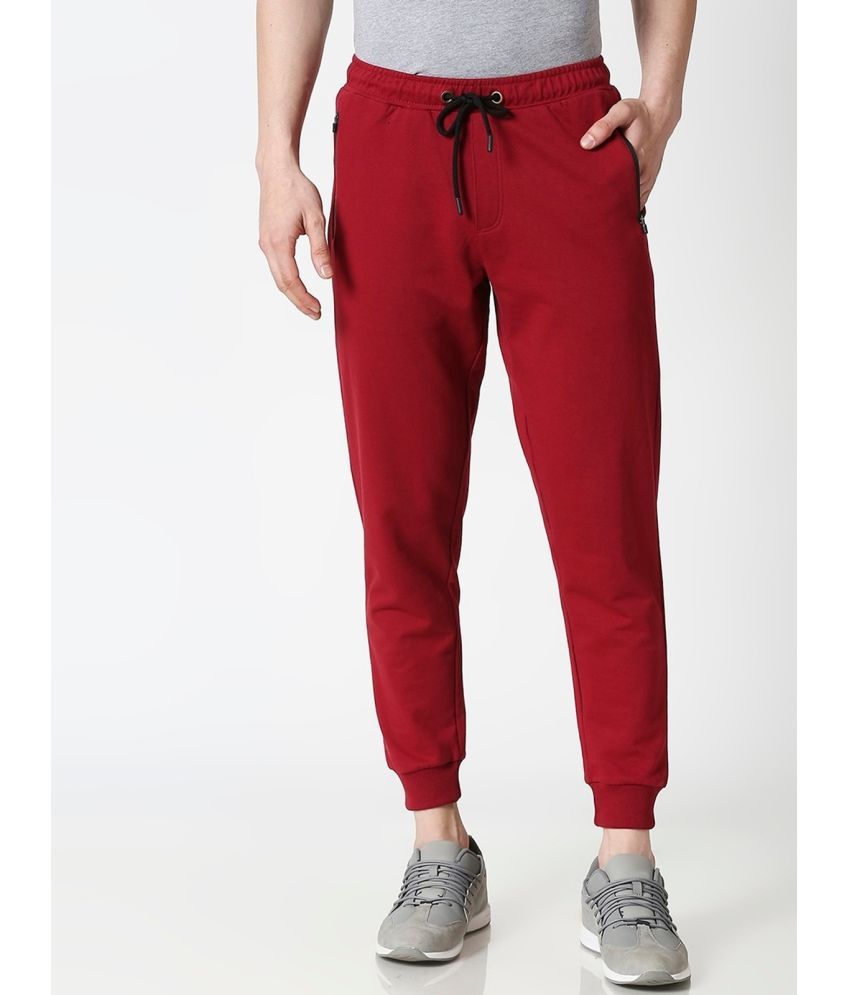     			Bewakoof - Maroon Cotton Blend Men's Joggers ( Pack of 1 )