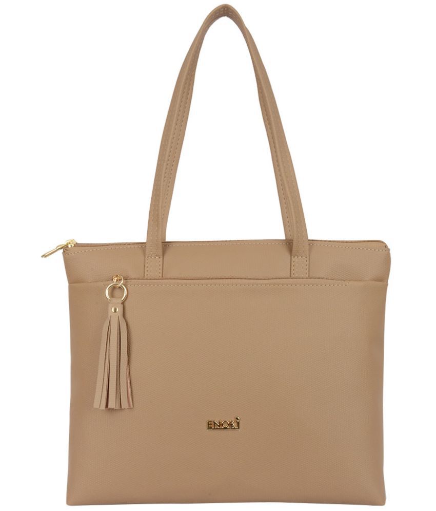     			Enoki - Beige Artificial Leather Shoulder Bag