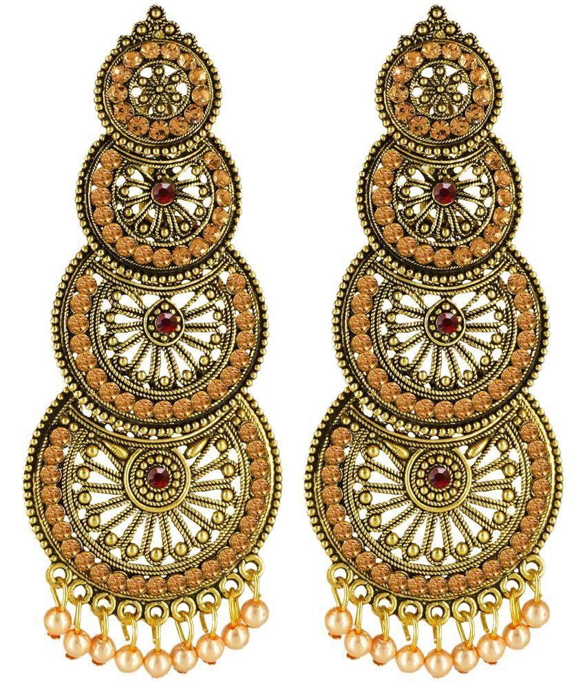     			FASHION FRILL - Gold Drop Earrings ( Pack of 1 )