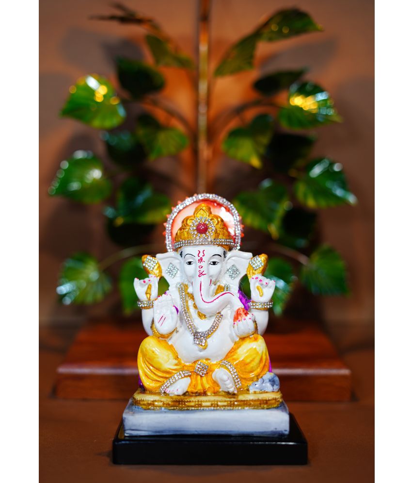 Ghar Saaz Lord Ganesha Multicolour God Idol With Beautiful Stone ...