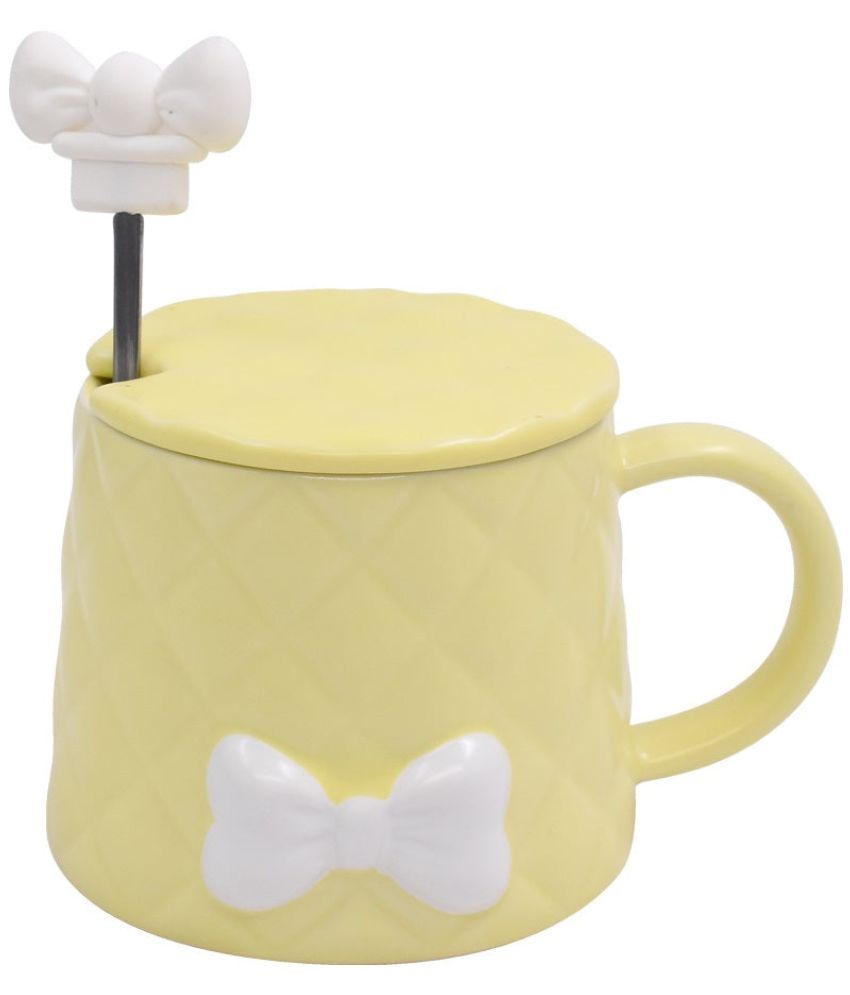     			Kookee - Yellow Ceramic Coffee Mug ( Pack of 1 )