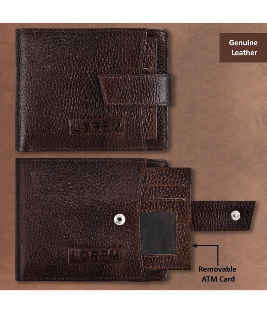     			Lorem - Brown Leather Men's Anti-theft Wallet ( Pack of 1 )