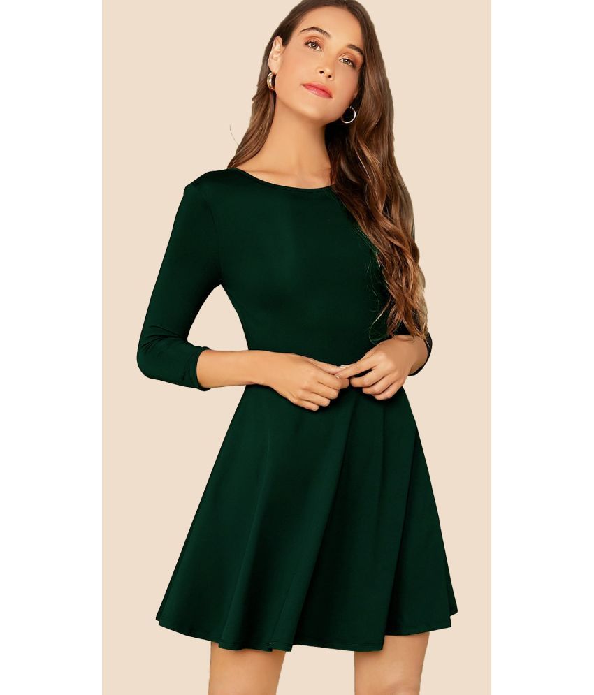     			Sheetal associates - Green Polyester Blend Women's Fit & Flare Dress ( Pack of 1 )