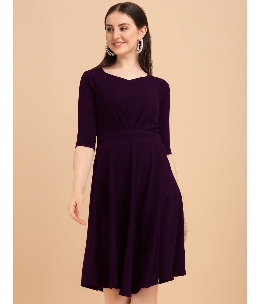     			Sheetal associates - Purple Cotton Blend Women's Fit & Flare Dress ( Pack of 1 )