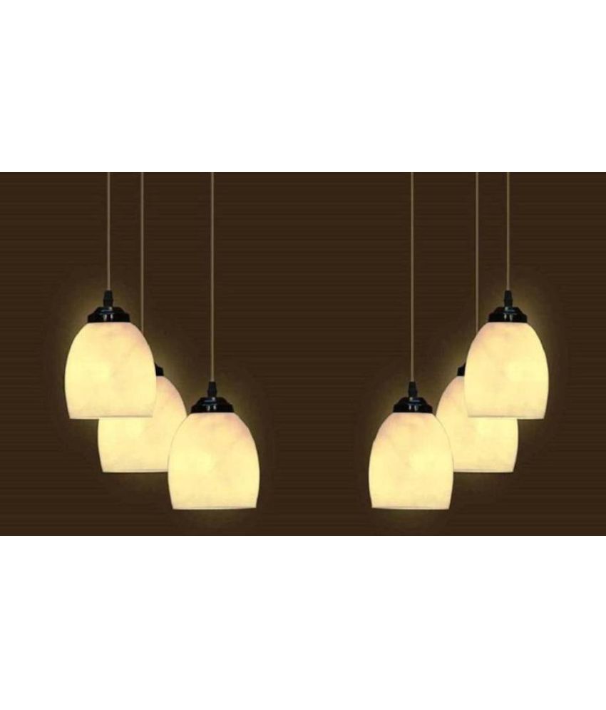     			Somil Glass Ceiling Light Pendant White - Pack of 6