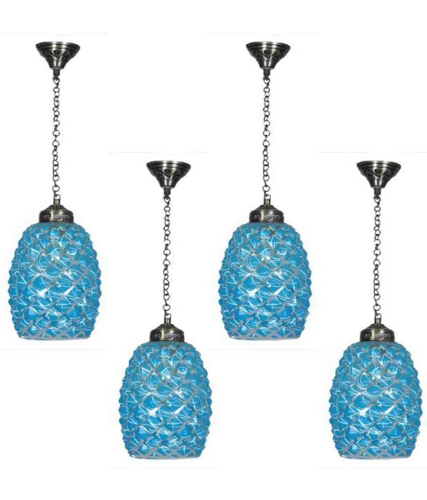     			Somil Glass Ceiling Light Pendant Blue - Pack of 4