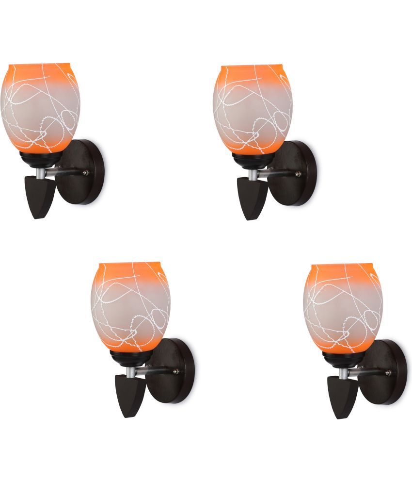     			Somil - Orange Wallchiere ( Pack of 4 )