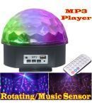 JMALL MP3 Player LED Rotating Disco Ball Strobe Lighting Light