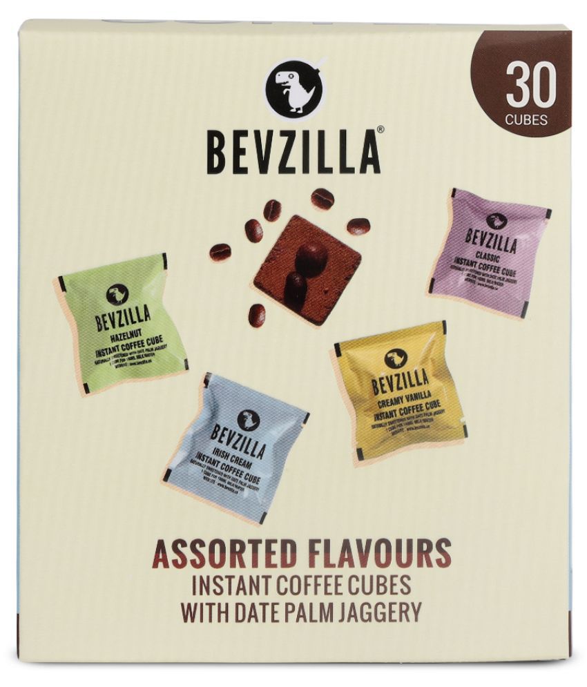     			Bevzilla 30 Instant Coffee Cubes Pack with Organic Date Palm Jaggery, 5 Flavours, 100% Arabica Coffee, Best Coffee (Assorted)
