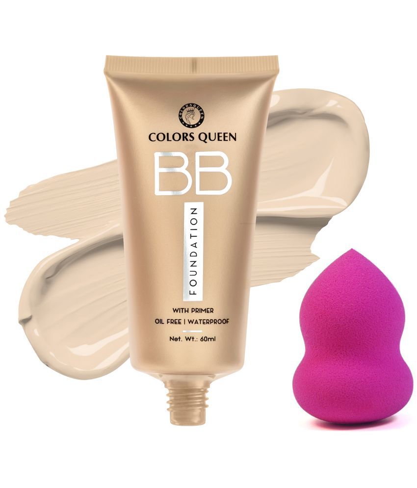     			Colors Queen BB Oil Free Waterproof Foundation (Natural) With Beauty Blender