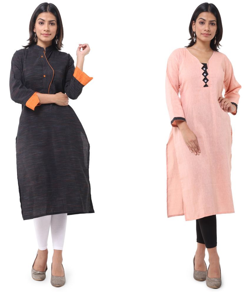     			DESHBANDHU DBK - Multicolor Cotton Women's Straight Kurti ( Pack of 2 )