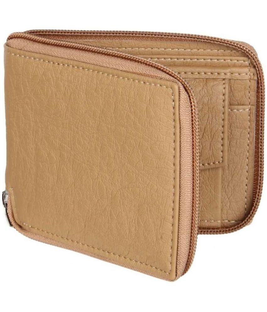     			FILL CRYPPIES - Beige PU Men's Zip Around Wallet ( Pack of 1 )