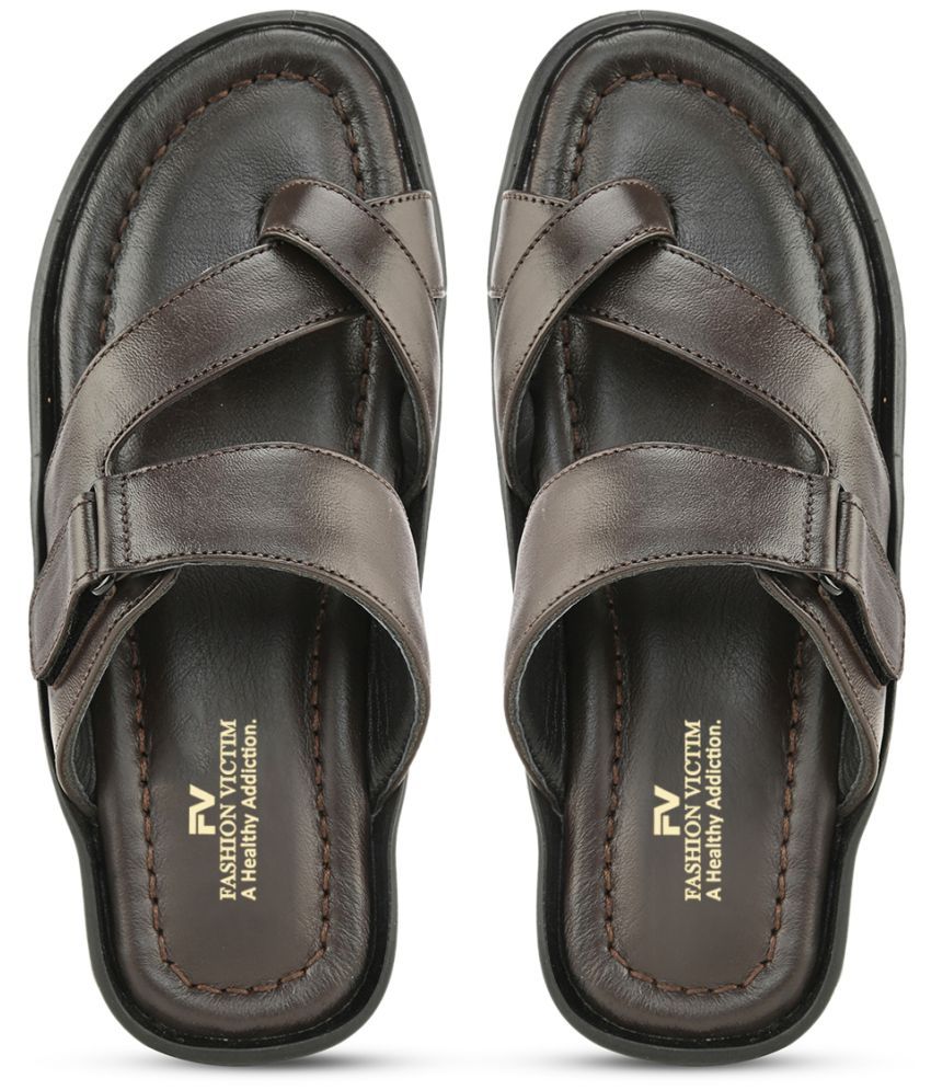     			Fashion Victim - Brown Men's Leather Slipper